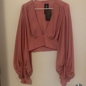 Long sleeve cropped blouse